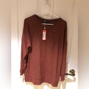 Brushed Hacci Tunic with side slit